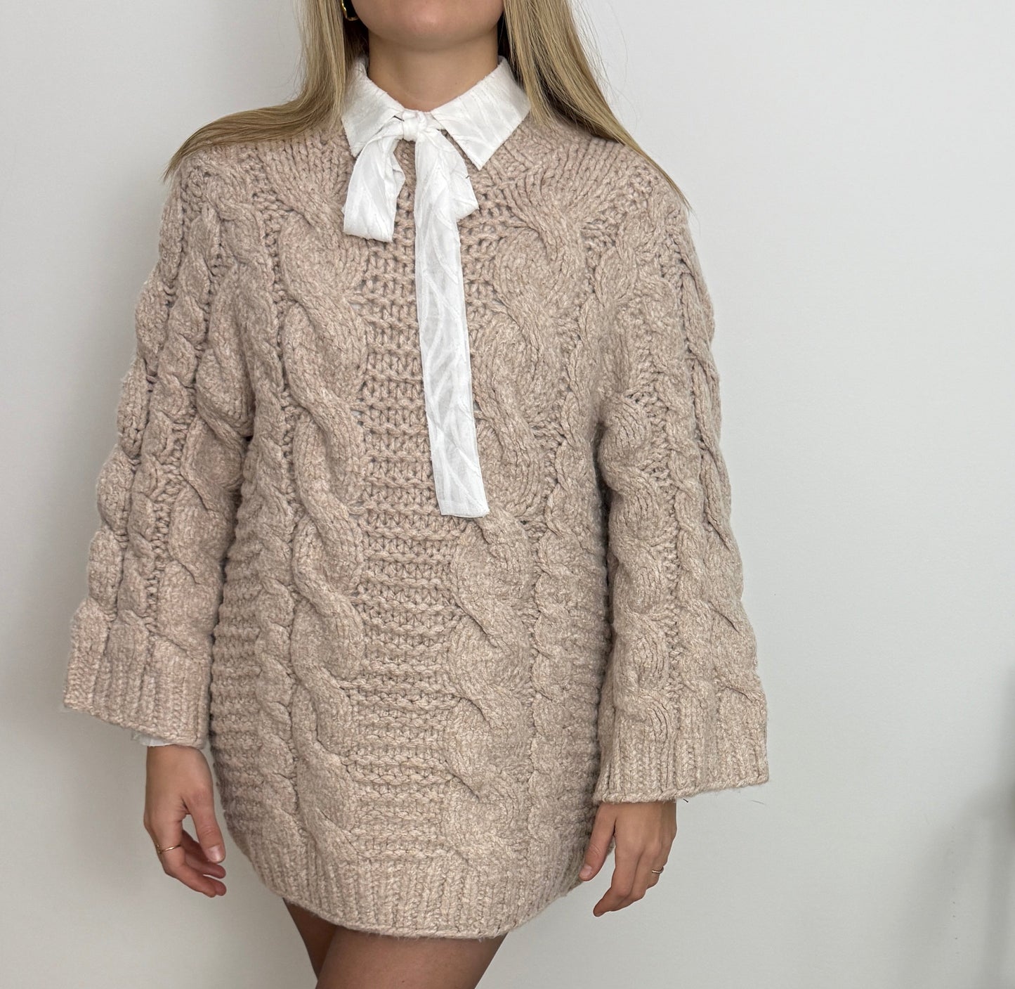 ADELE BEIGE - ROBE PULL MAILLE