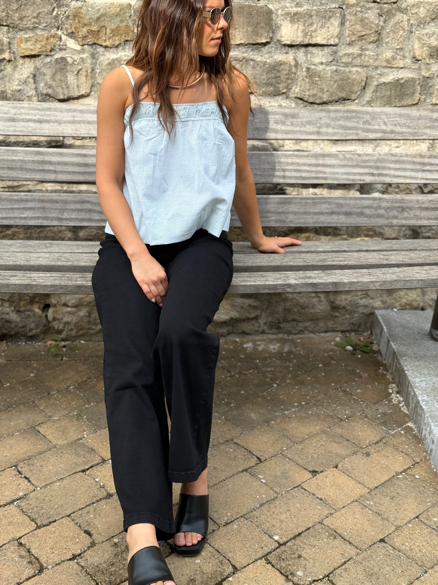 GAIA NOIR - JEAN COUPE WIDE LEG