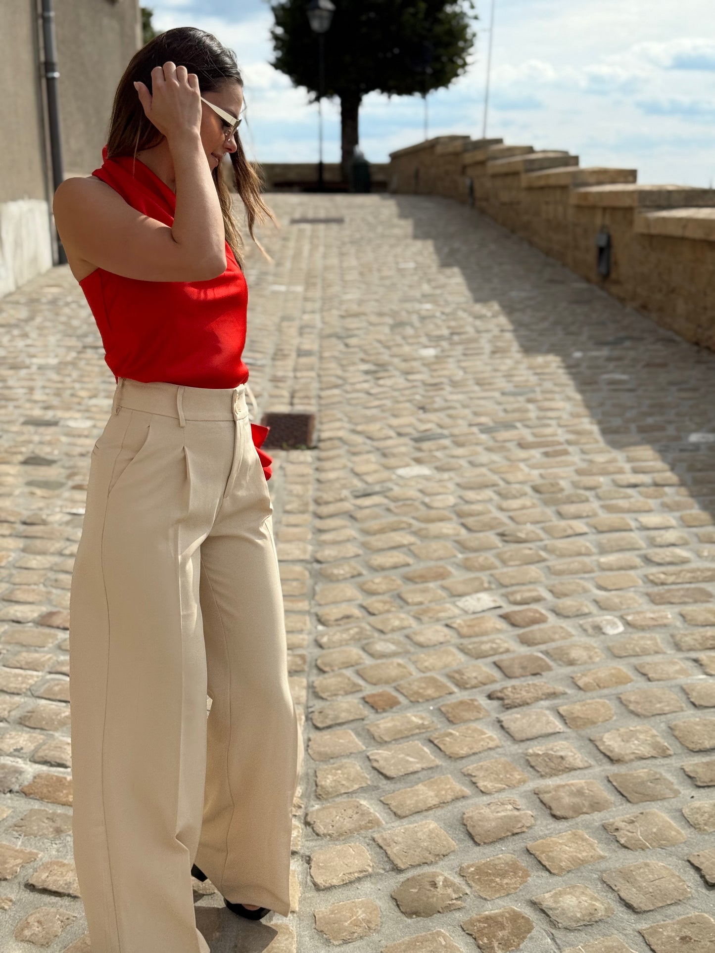 CAPUCINE - TOP ROUGE ORANGE