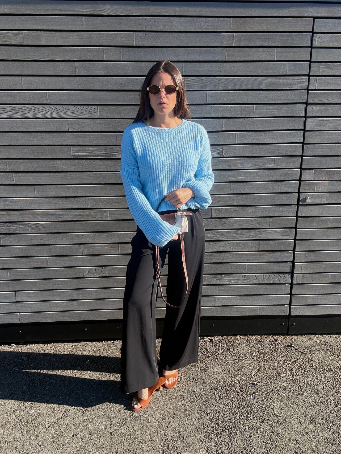 AURORE - PULL MANCHE BALLON BLEU