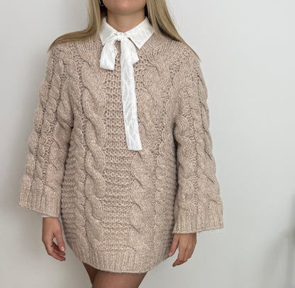 ADELE BEIGE - ROBE PULL MAILLE
