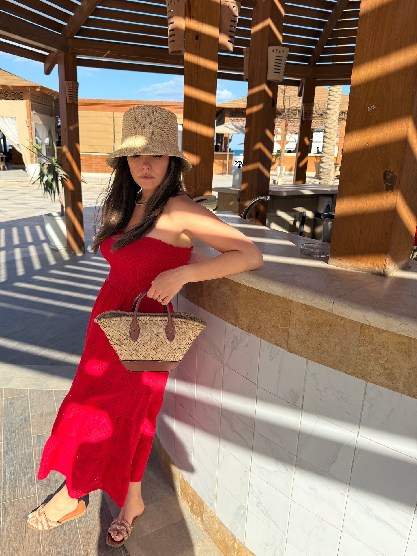 AMANDINE - ROBE LONGUE BUSTIER ROUGE