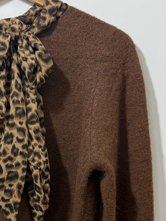 SOPHIE - PULL DETAIL LEOPARD BRUN