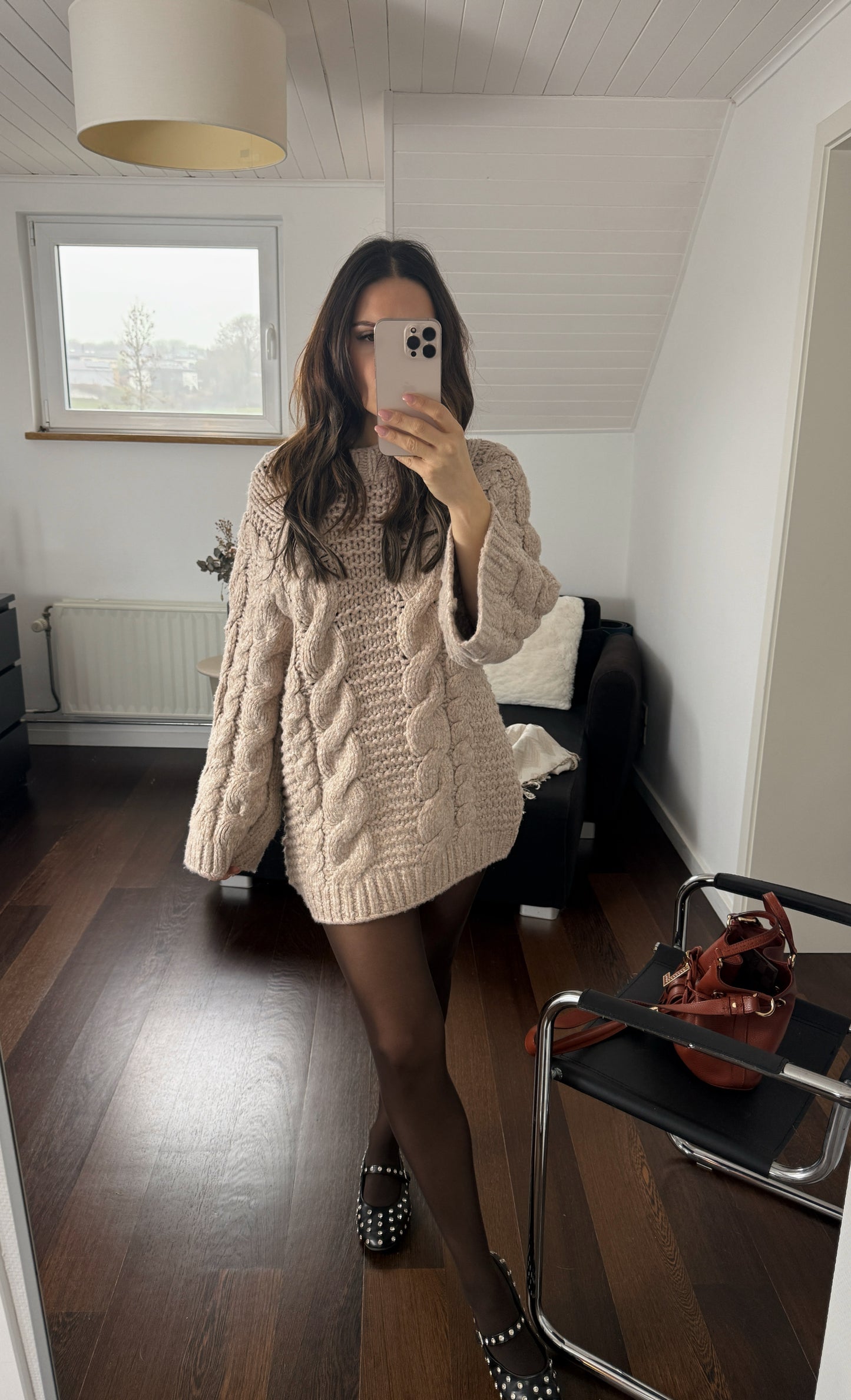ADELE BEIGE - ROBE PULL MAILLE
