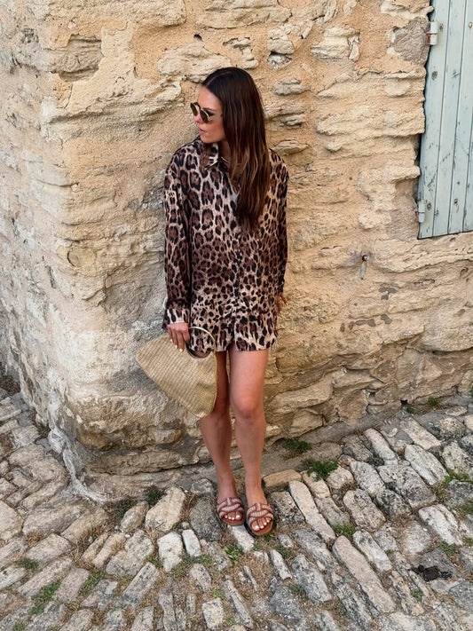 Blouse Esme – Imprimé léopard fluide | Élégance sauvage