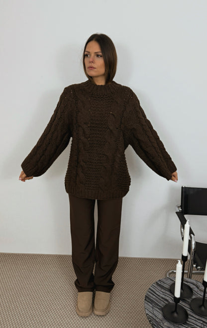 ADELE - ROBE PULL MAILLE CHOCO
