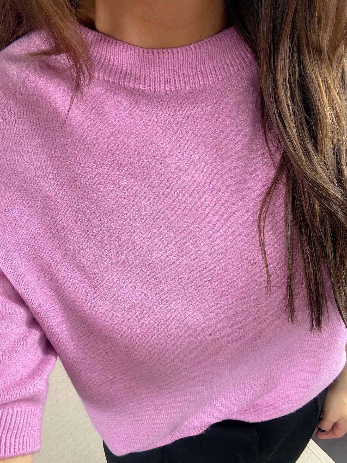 VANESSA - PULL MANCHE COURTE ROSE