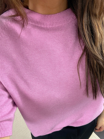 VANESSA - PULL MANCHE COURTE ROSE