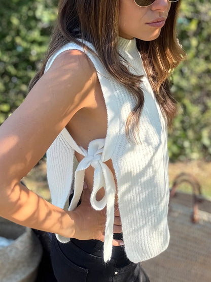 ALMA CREME  - PULL SANS MANCHE