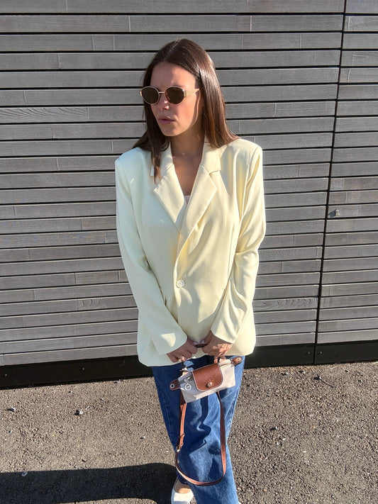 HARMONY - VESTE BLAZER JAUNE BEURRE