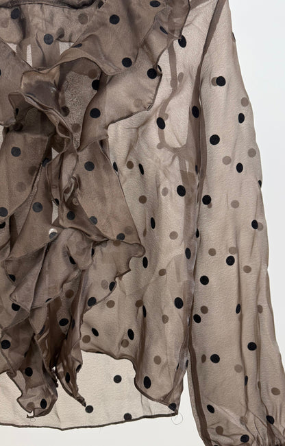 Chemisier Edith zoom pois et transparence 