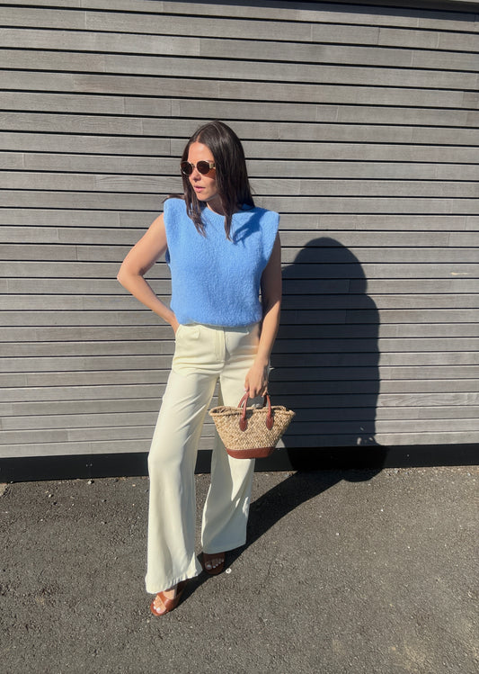 HARMONY - PANTALON FLUIDE JAUNE BEURRE