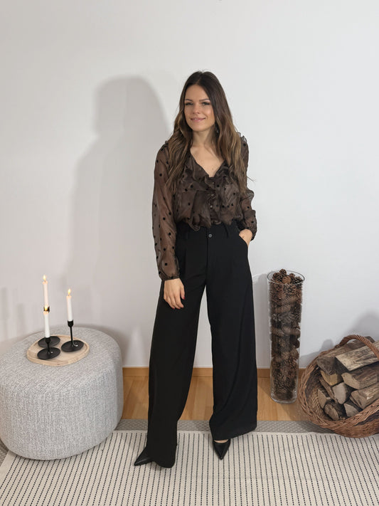 LUNA NOIR - PANTALON COUPE FLARE