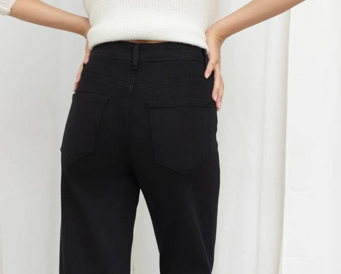 GAIA NOIR - JEAN COUPE WIDE LEG