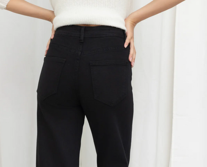 GAIA NOIR - JEAN COUPE WIDE LEG