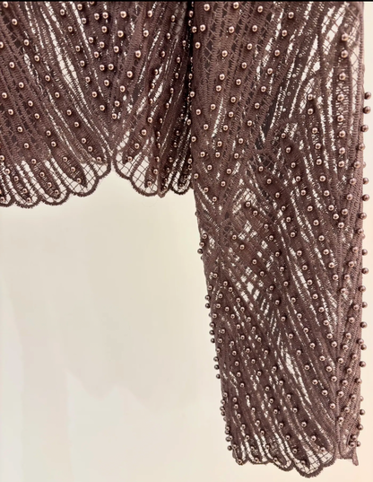 CLEMENCE - BLOUSE PERLEE CHOCO