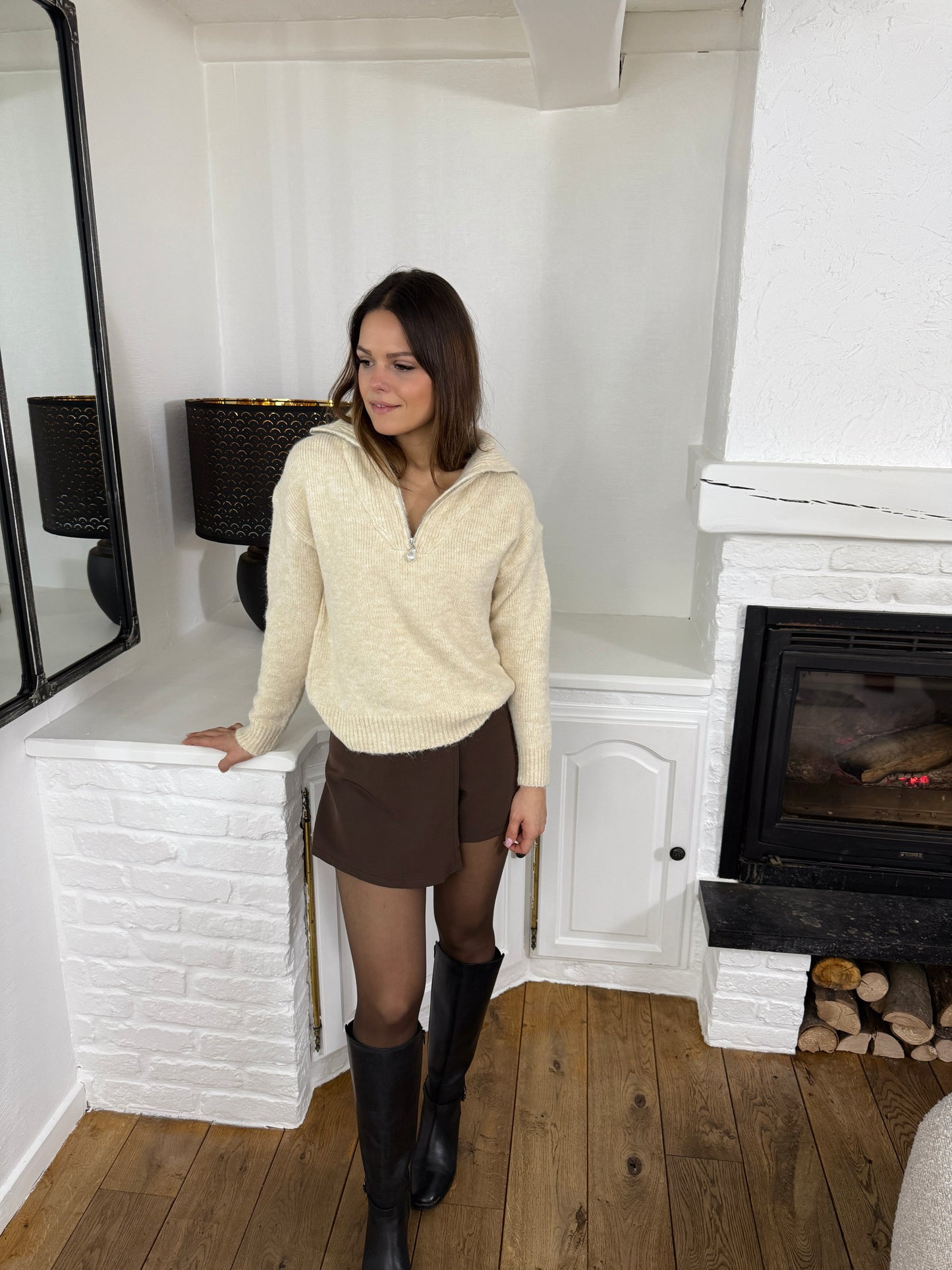 LOUISE - JUPE SHORT CHOCO