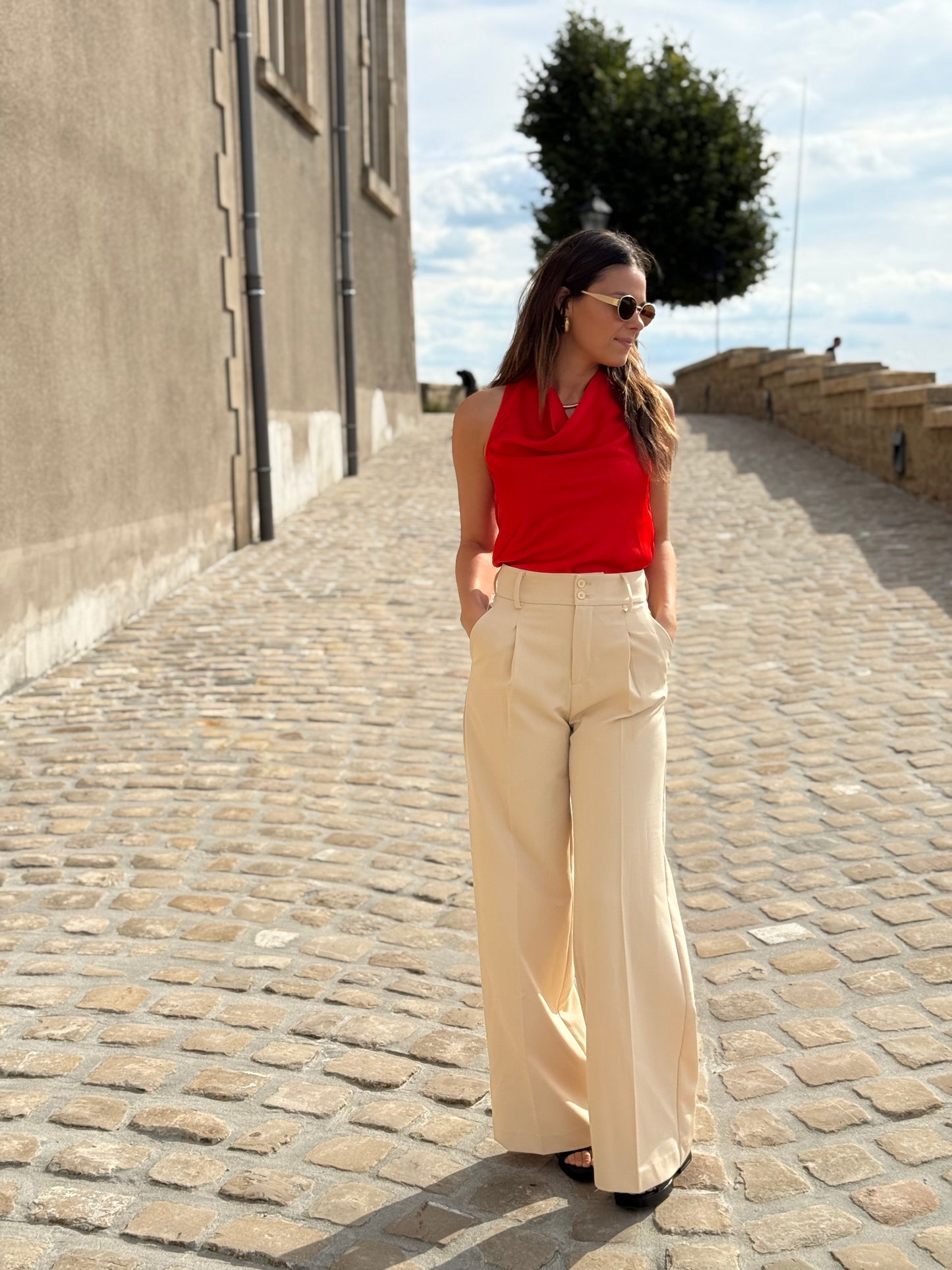 CAPUCINE - TOP ROUGE ORANGE