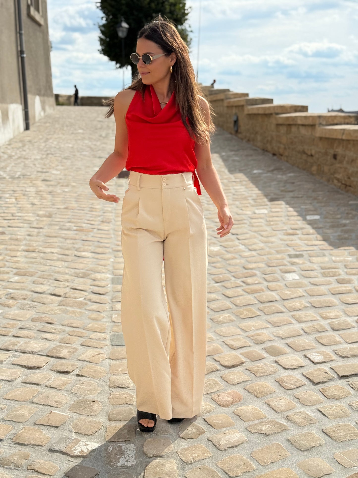 CAPUCINE - TOP ROUGE ORANGE