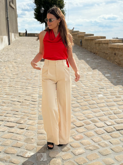 CAPUCINE - TOP ROUGE ORANGE