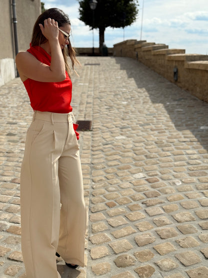 CAPUCINE - TOP ROUGE ORANGE