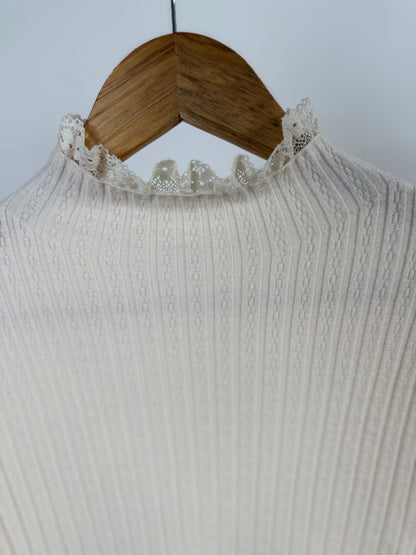 Pull Juliette Ivoire zoom dentelle col