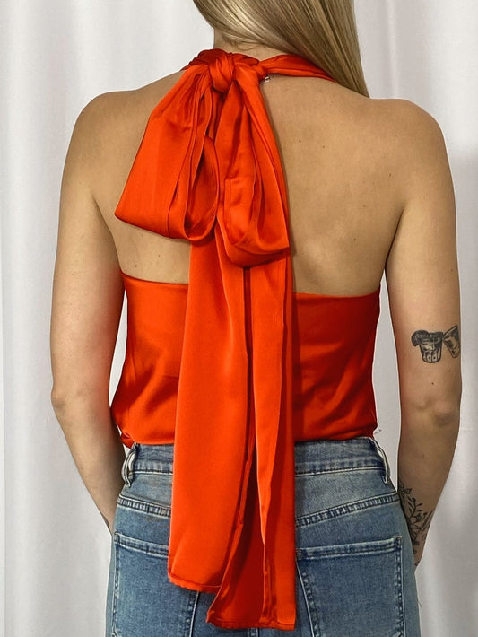 Vue dos du top Capucine à nouer façon ruban
