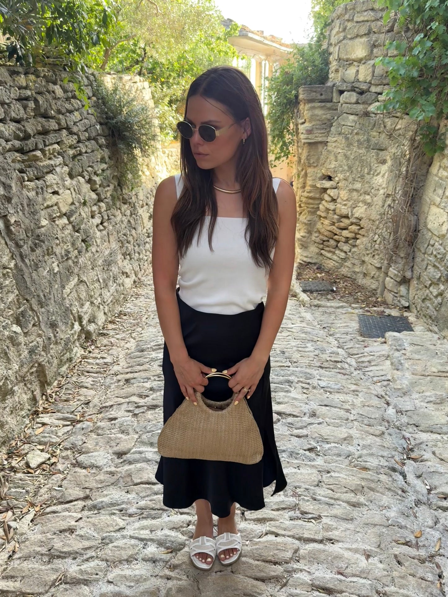 JUNE NOIR - JUPE LONGUE SATIN